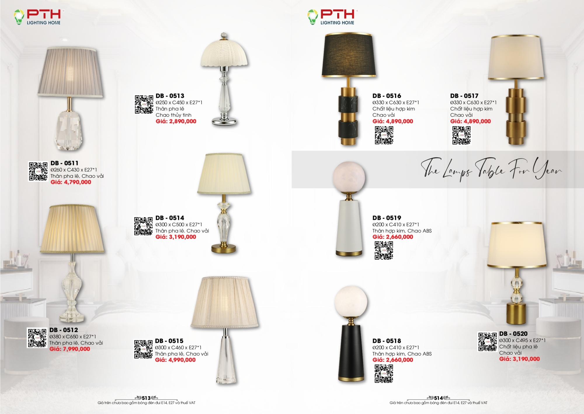 Bảng giá đèn trang trí PTH Lighting Home 2026